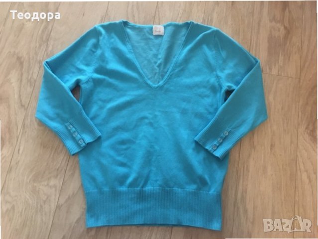 Синя блуза р. XS/S, снимка 2 - Блузи с дълъг ръкав и пуловери - 34807207