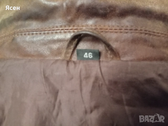Мъжко кожено яке.Естествена кожа.Размер 46., снимка 5 - Якета - 53852070