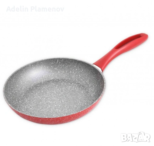 Тиган Voltz , 20см./24см./26см./28см.,  Мраморно покритие, Индукция, Червен