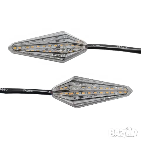 Динамични LED мигачи с бяла DRL светлина и лепящ монтаж 2 броя, снимка 4 - Аксесоари и консумативи - 55865957