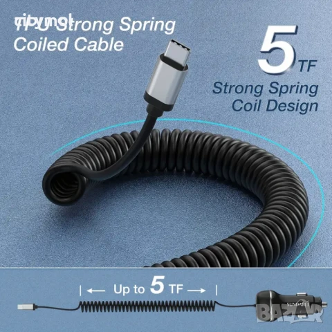 Бързо зарядно за кола, 1 x USB QC 3.0, 1 x USB, 1 x кабел Type-C, QC 3.0, снимка 6 - Зарядни за кола - 51127591