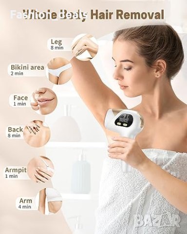 Ново Устройство за трайно Обезкосмяване Уред за лазерна епилация IpL за тяло Красота, снимка 6 - Други - 42449235