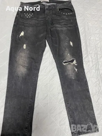 Черни дънки за едър мъж ХЛ-ХХЛ + пуловер подарък, снимка 3 - Дънки - 48825690