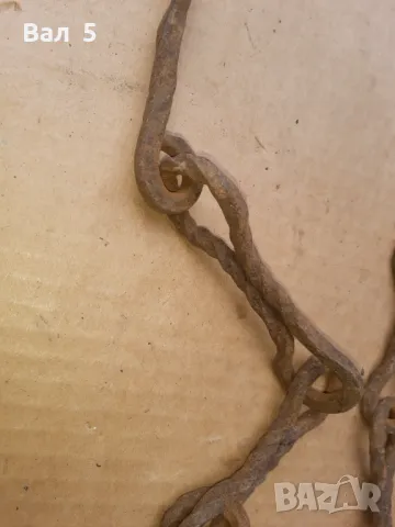 Стара верига за огнище от ковано желязо , здрава, снимка 5 - Антикварни и старинни предмети - 50327299