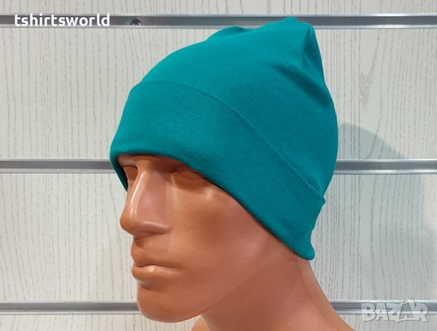 Нова мъжка зимна шапка с подгъв в зелен цвят, снимка 10 - Шапки - 39325427