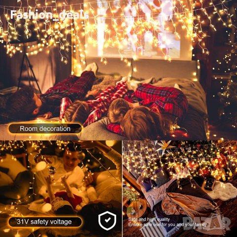 Нови 4 метра 240 LED светлини Лампички декорация украса Коледа двор, снимка 2 - Декорация за дома - 39374481