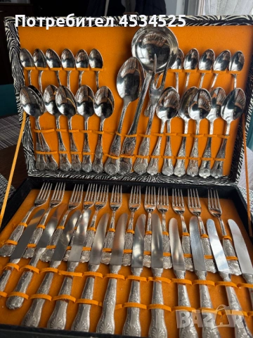 Италиански посребрен комплект прибори за 12 човека (Argenteria Professional, 51 части, 60–70 г.)