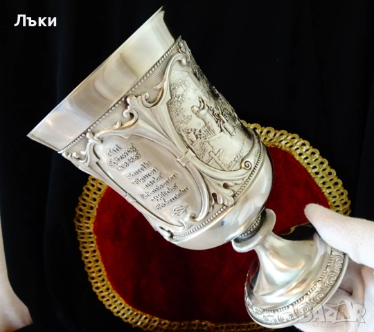 Величествен калаен бокал,чаша от калай 600 мл.,WMF. , снимка 14 - Антикварни и старинни предмети - 51446715