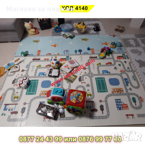 Детско Килимче за Пълзене и Игра от Термоизолираща Пяна 180x200x1cm – Горски Рай + Трафик - КОД 4140, снимка 12 - Други - 44683606