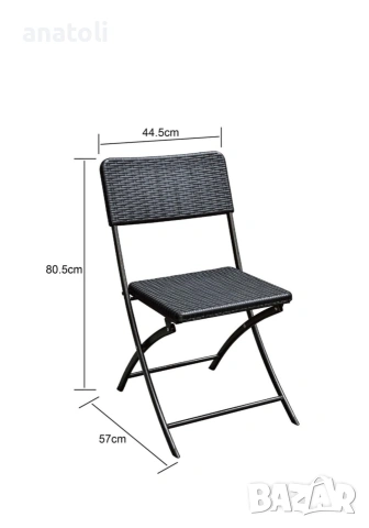 Сгъваеми градински столове, 4 бр, HDPE и стомана, кафяви от Германия чисто нови , снимка 6 - Градински мебели, декорация  - 53528175