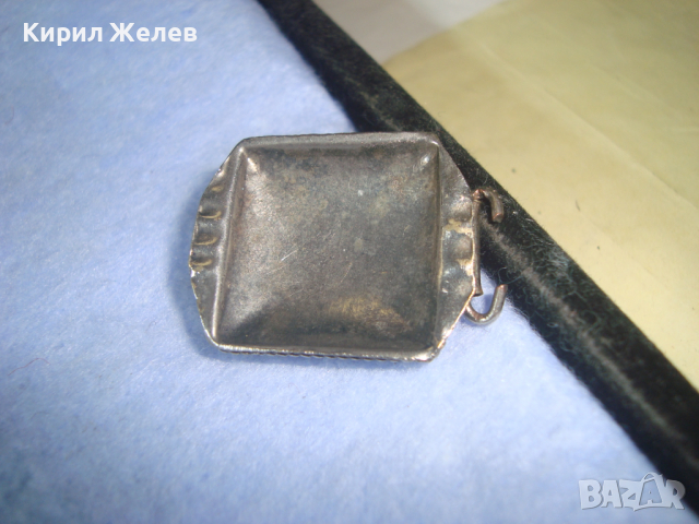 ЕЛЕМЕНТ от СТАРА БРОНЗОВА ПОСРЕБРЕНА ОРИЕНТАЛСКА ЕТНОГРАФСКА ГРИВНА с НАТУРАЛЕН КАРНЕОЛ 13818, снимка 2 - Антикварни и старинни предмети - 36225108