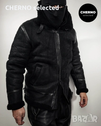 Мъжко бомбър яке от естествена агнешка кожа•кожух LEVI'S MADE & CRAFTED Shearling Bomber – M•L, снимка 11 - Якета - 53663962
