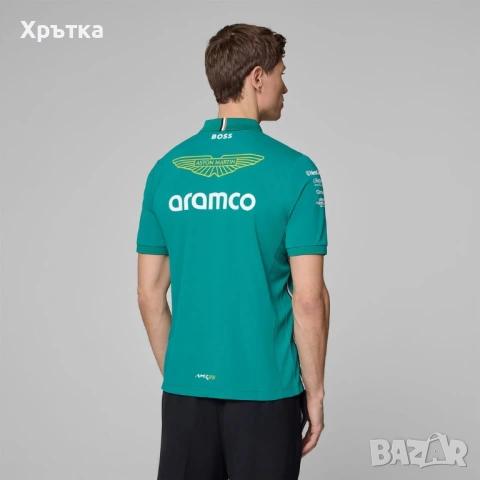Aston Martin x Hugo Boss F1 Team Polo - Оригинална мъжка тениска с яка, снимка 5 - Тениски - 53477687