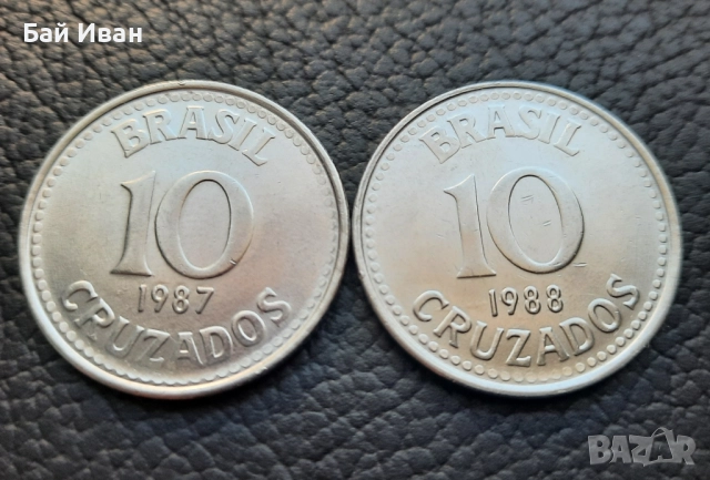 Монета/и 10 крузадос 1987 г. и 1988 г. Бразилия - перфектни,нецирколирали ! , снимка 6 - Нумизматика и бонистика - 52525125