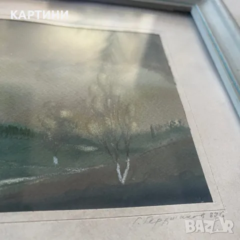 Георги Герджиков малка картина - “Пейзаж” 1989 година, снимка 3 - Картини - 49211512