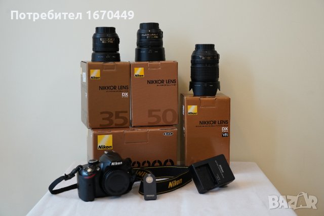 Фотоапарат DSLR Nikon D3200 + обектив Nikkor 18-105, снимка 6 - Фотоапарати - 39527756