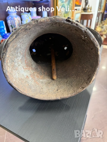 Африканска бронзова фигура/камбана Бенин №7955 , снимка 6 - Антикварни и старинни предмети - 53825140