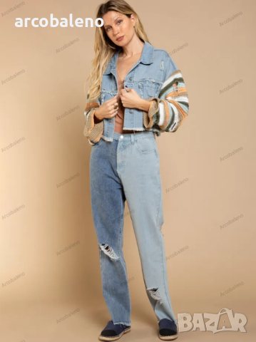 Ежедневно дамско дънково яке с дълги ръкави в цвят дъга, 3цвята , снимка 14 - Якета - 44751638