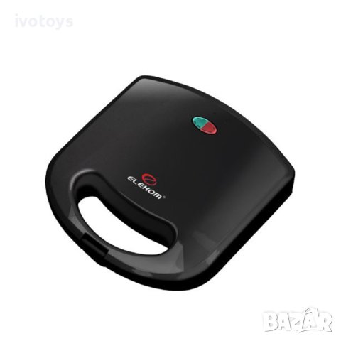 Сандвич мейкър ELEKOM ЕК-1808M, 780W, Черен, снимка 1