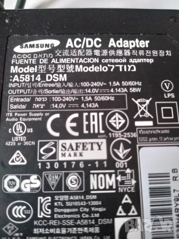 Захранване за монитор SAMSUNG A5814_DSM 14V, 4.14A, , снимка 3 - Кабели и адаптери - 55806726