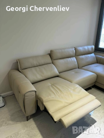 Кожен ъглов диван + релакс механизъм 230 на 160, снимка 4 - Дивани и мека мебел - 52383135