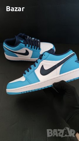 Nike Air Jordan 1 Low unc сини обувки маратонки размер 43 номер 42 налични маратонки нови ниски, снимка 17 - Маратонки - 39190651