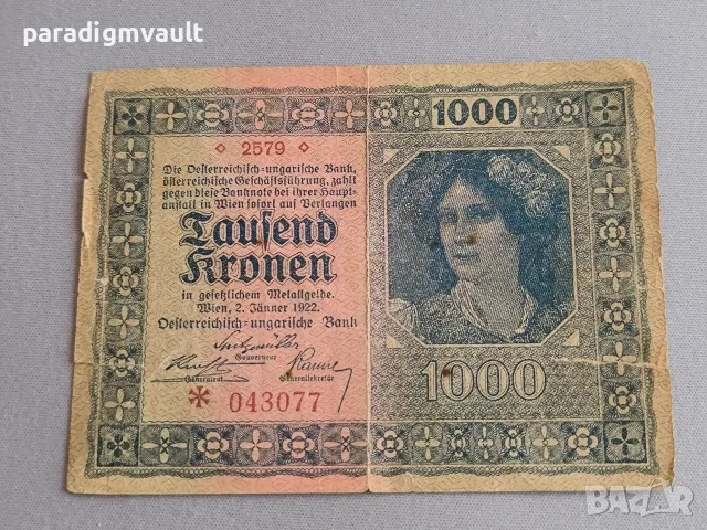 Банкнота - Австрия - 1000 крони | 1922г.