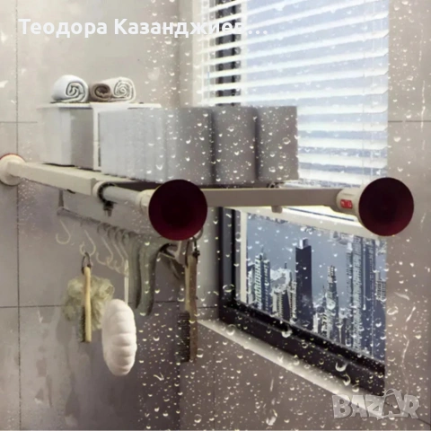 Разтегателен телескопичен рафт без пробиване – универсално решение за кухня, баня и гардероб, снимка 2 - Етажерки - 53096998
