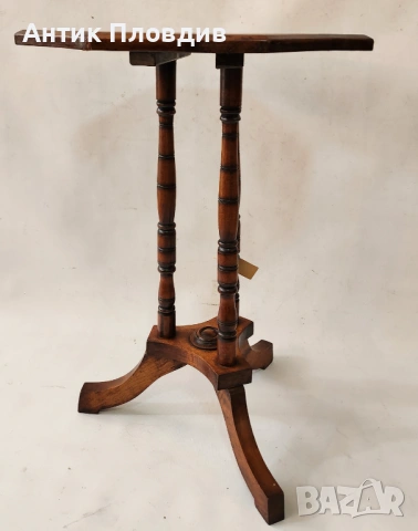 Старинна помощна масичка с осмоъгълен плот, снимка 2 - Маси - 53720444