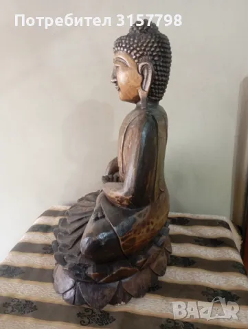 Дървена статуетка - Буда, снимка 4 - Статуетки - 50429302