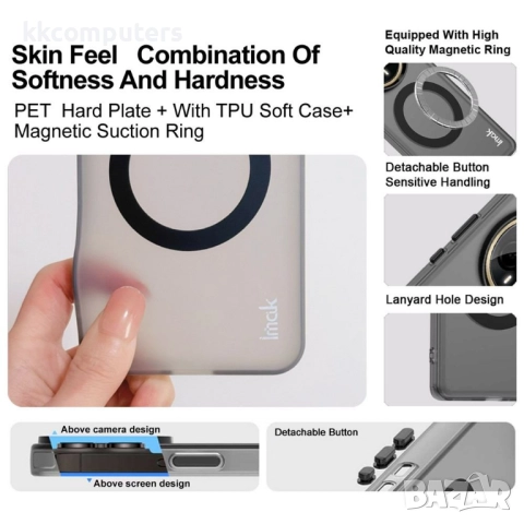 IMAK For Huawei Pura 80 Ultra Калъф [MagSafe] с Включен Протектор | Черен, Прозрачен Заден Панел | P, снимка 7 - Калъфи, кейсове - 51961325
