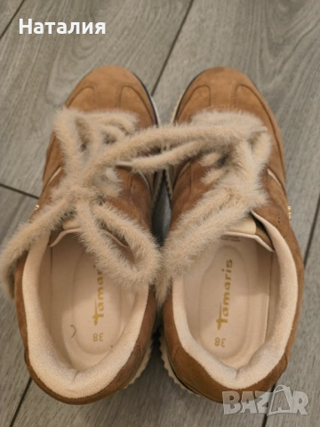 Tamaris Спортни обувки с равна платформа и велур, р.38., снимка 4 - Дамски ежедневни обувки - 53060910