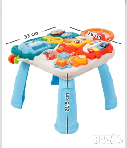 Детски уокър и масичка, 2в1 проходилка, интерактивна играчка - син ,за момче, снимка 2 - Проходилки - 52164293