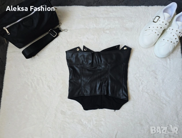 Дамски кожен корсет бюстие топ, снимка 2 - Корсети, бюстиета, топове - 51134047