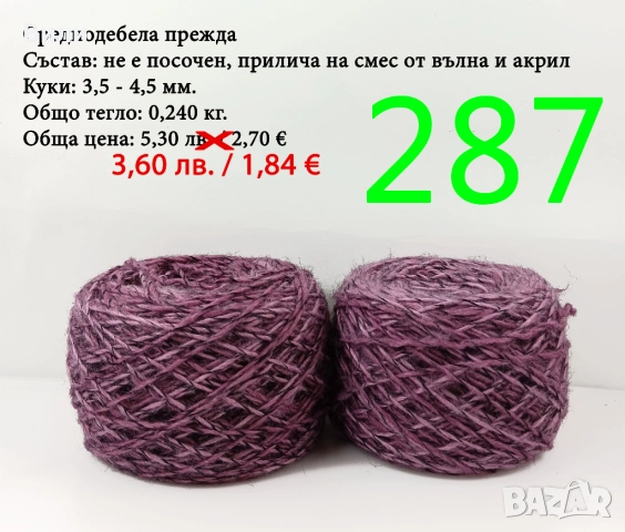 Евтини прежди в малки количества - нови и остатъци , снимка 2 - Други - 52042481