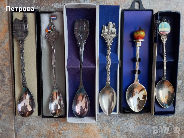 Нови колекционерски посребрени лъжички 6 броя, снимка 2 - Антикварни и старинни предмети - 52042055