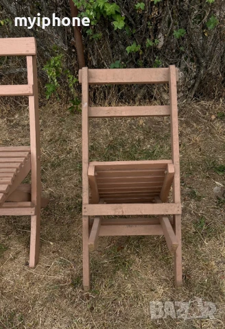 Здрави дървени сгъваеми столове 2 броя., снимка 6 - Столове - 51110223