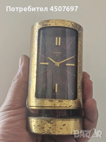 настолен часовник Swiza 8 дневен., снимка 8 - Антикварни и старинни предмети - 53798646