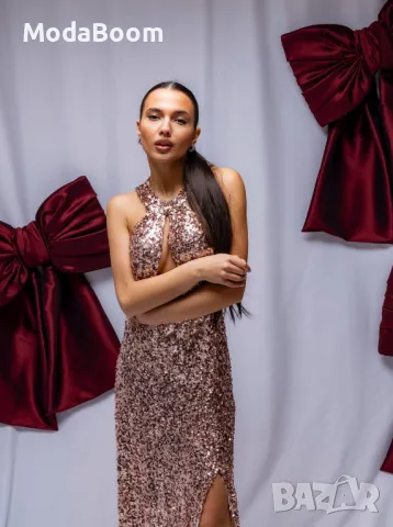 Дълга луксозна дамска рокля , снимка 3 - Рокли - 48267715