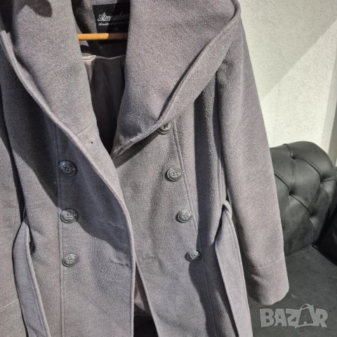 Сиво дамско палто, снимка 4 - Палта, манта - 53304710