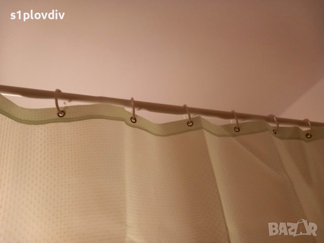 Качествена завеса за баня + телескопична шина, снимка 4 - Пердета и завеси - 42221664