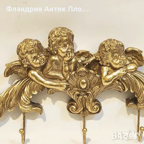 Декоративна закачалка с ангелчета в бароков стил, снимка 2 - Закачалки - 49621948