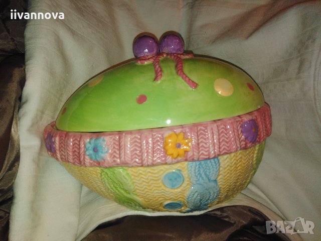 Голямо Порцеланово яйце кутия, снимка 5 - Декорация за дома - 35822425