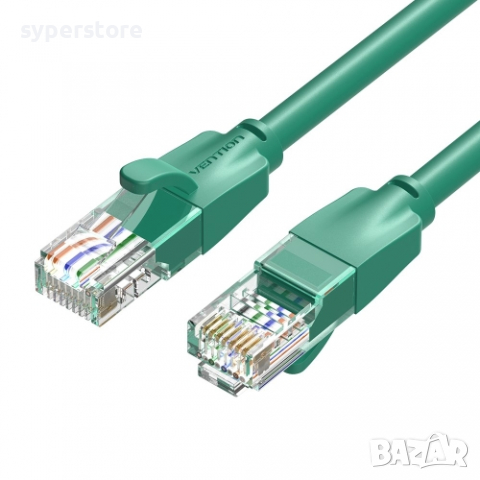 Кабел за Лан мрежа 1м Екраниран Vention IBEGF LAN UTP CAT-6 Зелен, снимка 1 - Кабели и адаптери - 36466662