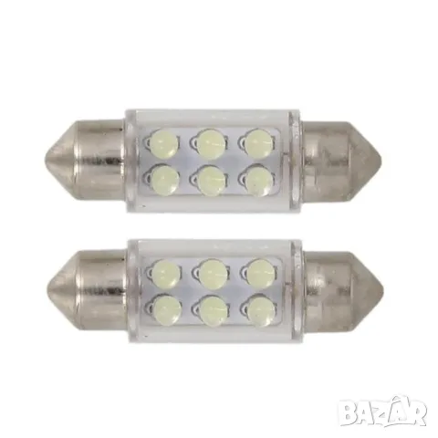 LED крушки 12V 6 SMD 2 броя за интериор, снимка 2 - Аксесоари и консумативи - 55865061