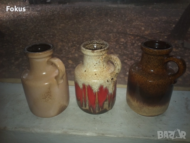 Немска керамика Лава лот от три халби, снимка 4 - Антикварни и старинни предмети - 53451870