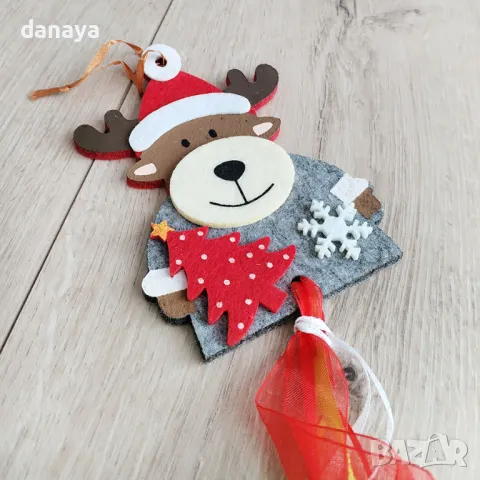 5391 Висяща коледна украса за стена Еленче Снежко, 60cm, снимка 3 - Декорация за дома - 47757158