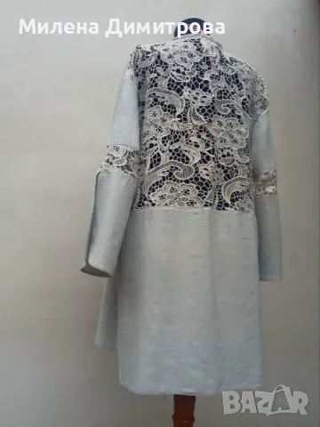 Ленено кимоно с дантела ръчна изработка , снимка 6 - Сака - 48846138