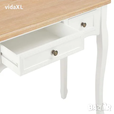 vidaXL Конзолна тоалетна маса с 3 чекмеджета, бяла, снимка 6 - Тоалетки - 56146514