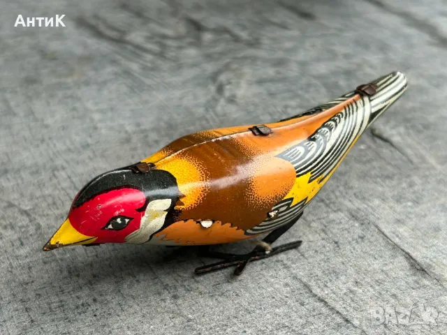 Соц Ламаринена Играчка с Механизъм Птичка, снимка 2 - Колекции - 47485976